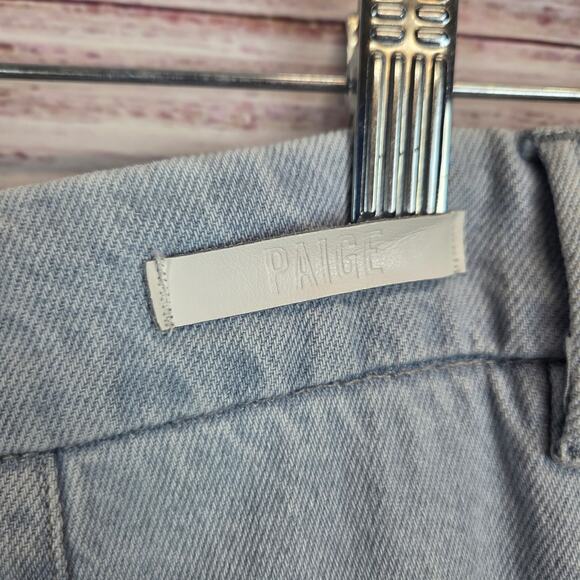 Paige Womens Bella Baggy Jeans in Beaumont Light Wash 28 Pleats Pockets Minimal - Picture 9 of 15